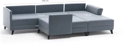 Kënd-sofë krevati Atelier del Sofa, Efsun, ngjyrë e kuqe e errët