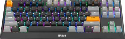 Tastierë mekanike Marvo KG980A EN-B, TKL 87 taste, Blue switch, RGB, me kabllo Type-C, e zezë