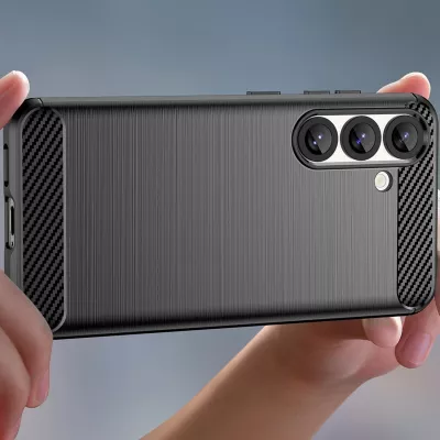 Mbështjellës Hurtel Carbon Case për Xiaomi 14T Pro, TPU, i zi