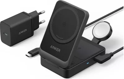 Karikues induktiv Anker MagGo 3w1, 15W, i zi