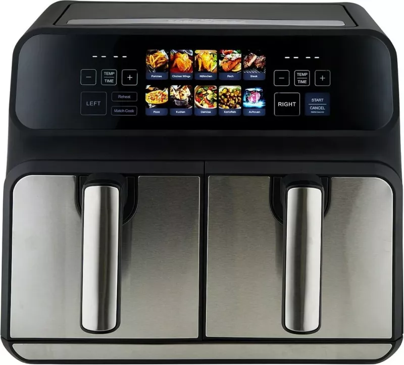 Fritezë me ajër të nxehtë ProfiCook PC-FR 1287, 8 L, 2200 W, E zezë, Inoks