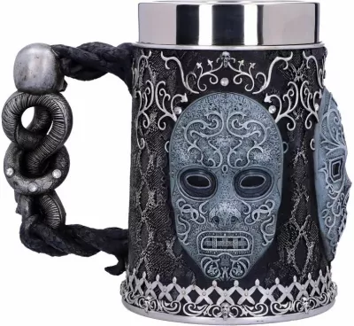 Krigllë koleksionuese NEMESIS NOW Harry Potter Death Eater, rezinë/çelik inox, insert i heqshëm, e zezë/gri