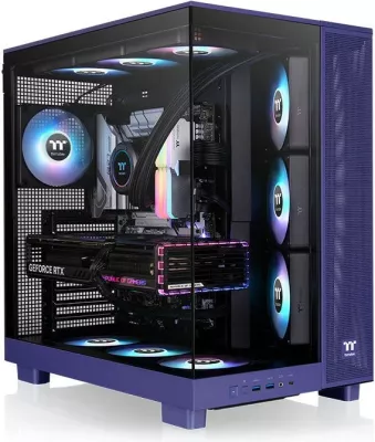 Kasë Thermaltake View 380 XL TG ARGB, Midi Tower, xham i temperuar, blu