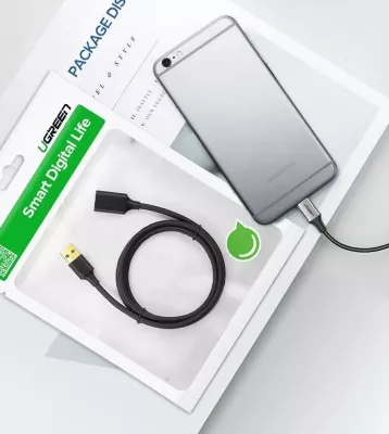 Kabllo zgjatëse USB-A Ugreen US129 USB 3.0 1.5 m Male-Female, e zezë