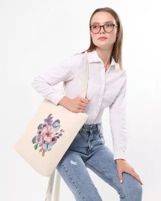 Qese tote Zoozie Bags, krem, 35x40x8cm