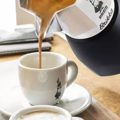 Moka pot Bialetti Brikka, 2 filxhanë, 0.1L, Alumini, E zezë