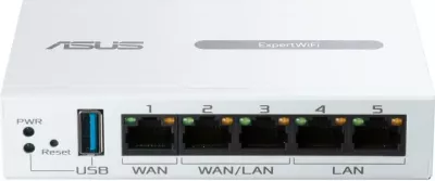Router VPN biznesi Asus ExpertWiFi EBG15 (90IG08E0-MO3B00/90IG08E0MO3B00), Gigabit 1Gbps, 5x RJ45 me 2x WAN/LAN, USB si backup WAN, VLAN/VPN, AiMesh kompatibil, e bardhë
