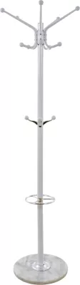 Stendë për kapela/pallto metalike FH0039.02 rrotulluese e bardhë me mermer 37x170 cm