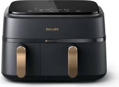 Fritezë me ajër Philips NA352/00 Dual Basket 9L 2750W e zezë bakër
