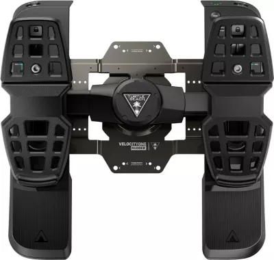 Pedale rudder Turtle Beach VelocityOne Rudder për PC dhe Xbox, USB-C, Hall sensor, frena diferenciale, të zeza
