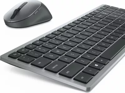 Set tastierë dhe maus DELL, wireless 2.4GHz, QWERTY, titan gri
