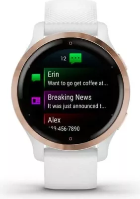 Smartwatch Garmin Venu 2S, AMOLED, GPS, Wi-Fi, e bardhë