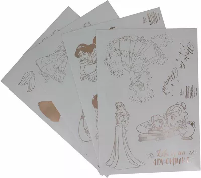 Set stikera vinil Paladone Disney Princess, 4 fletë A5