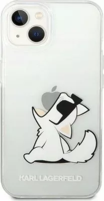 Mbështjellës Karl Lagerfeld KLHCP14MCFNRC për Apple iPhone 14 Plus, hardcase, Choupette Fun, transparent