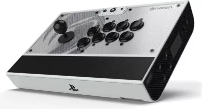 Arcade stick Nacon Daija për PS5, SANWA butona, USB-C, 3 m kabllo, bardhë/zi, set me 2 koka shkopi + vegla