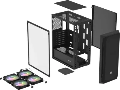 Kasë FURY Shobo SH4F RGB Midi Tower, E zezë