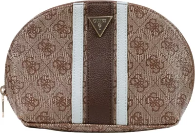 Çantë kozmetike për femra Guess Noelle II Dome PW7573 P6370, e bardhë-kafe