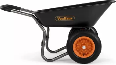 Karrocë dore kopshti VONHAUS 15/320, 78L, kapacitet 100 kg, 2 rrota, e zezë
