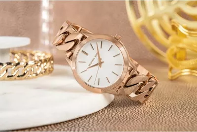 Orë dore për femra Michael Kors, rozë gold