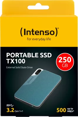 SSD Intenso TX100, 250GB, USB Type-C, 3.2 Gen 1, Blue, Grey