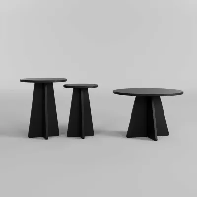 Set tavolinash kafeje Hanah Home, Mushroom 2, e zezë