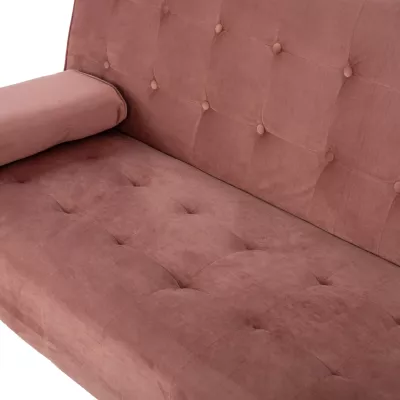 Shtrat divan WANDA FH3149.12 me kadife ngjyrë mollë të kalbur 188x83x83 cm