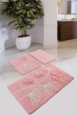 Set tapetash për banjo, akrilik, 3 copë, Mijölnir Orkide, ngjyrë pluhur