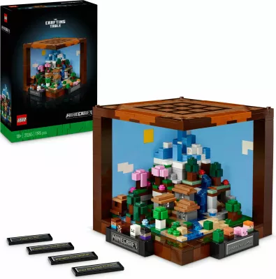 Set ndërtimi LEGO Minecraft 21265, The Crafting Table, 1195 pjesë, multikolor