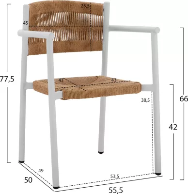 Set kopshti tavolinë & karrige FH11424, 7 pjesë, polywood/të bardha