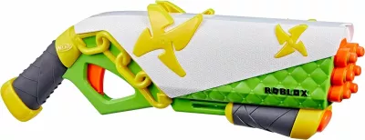 Blaster Nerf Roblox Ninja Legends Shadow Sensei, pompë, 6 shigjeta, set me 6 shigjeta shkumë, jeshile/bardhë