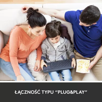 Tastierë pa tela Logitech K400 Plus 920-007145 me touchpad, US INTL, e zezë