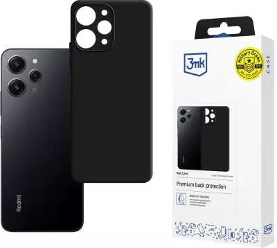 Mbështjellës, 3mk Protection, Matt Case për Xiaomi Redmi 12, TPU, Absorber125, i zi