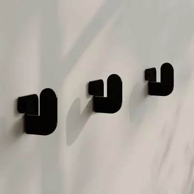 Varëse muri Wallity Luxa, metalike, ngjyrë e zezë, set prej 3 copash
