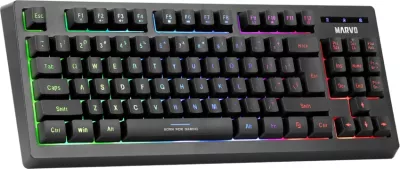 Tastierë gaming Marvo K607, RGB, me kabllo, 87 taste, e zezë