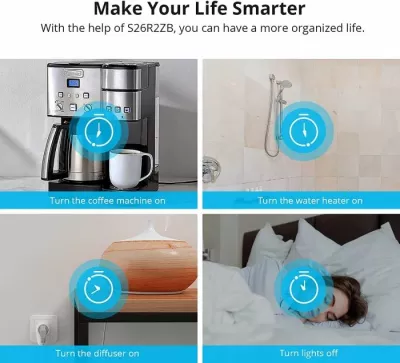 prizë smart Wi‑Fi SONOFF S26R2TPF-DE, EU Type-F, 16A/4000W, e bardhë