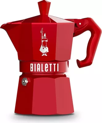 Moka pot Bialetti Moka Exclusive 3TZ, 3 filxhanë, për induksion, e kuqe