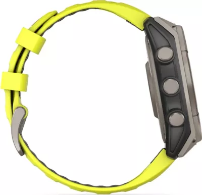 Smartwatch Garmin fēnix® 8 Solar, Sapphire, Titanium with Amp Yellow / Graphite silicone strap, 47 mm