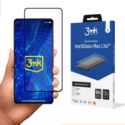 Xham i temperuar 3mk HardGlass Lite për Xiaomi Redmi Note 12 Pro/Pro+, 9H, i zi