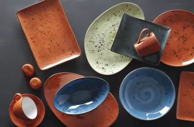 Pjatë drejtkëndore Fine Dine Arando 300x150mm gri, set 6 copë