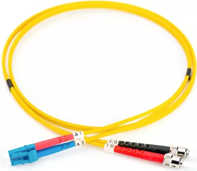 Kabëll optik Digitus patch cord singlemode OS2, LC në ST, 2m, verdhë