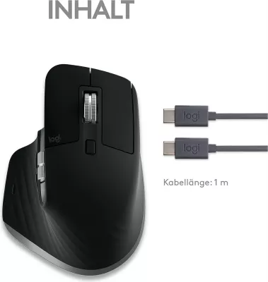 Maus Logitech MX Master 3S për Mac, Wireless, 8000 DPI, E zezë, Argjendtë