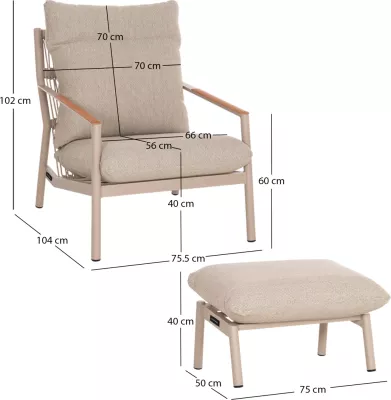 Set karrige lounge me këmbështetëse këmbësh Oblivion