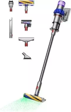 Fshesë me korrent Dyson V15 Detect Fluffy, 2-në-1, pa qese, LCD, Blu, Nikël