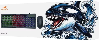 Tastierë me maus Baracuda Orca BGC-011, RGB, me kabllo, e zezë