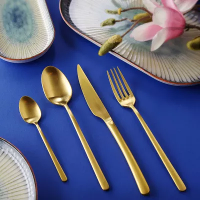 Lugë çaji OVE Amarone Gold 146 mm, set 12 copë, ngjyrë ari