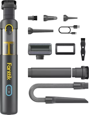 Fshesë me vakum pa kabllo për veturë, Fanttik V8 Apex, 19 kPa 45 AW 120 W, USB-C, gri, set me aksesorë