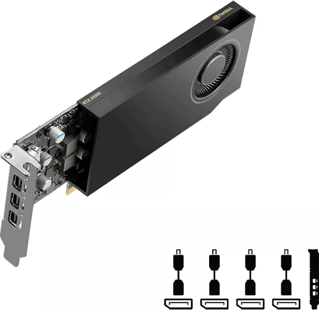 Kartelë grafike PNY NVIDIA RTX A1000 8GB GDDR6 PCIe 4.0, e zezë