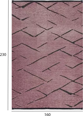 Tapet modern, ngjyrë rozë e zbehtë me vija të zeza, FH7674.06, 160x230 cm