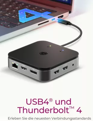 Docking station ICY BOX IB-DK8801-TB, USB4, 7 porte, 60W, anthracite