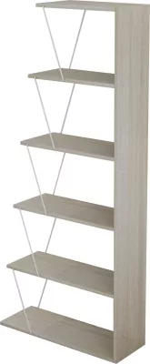 Raft librash MINI TARS FH2241.11 melaminë sonoma-shufra metali të bardha 65x22-24x146H cm